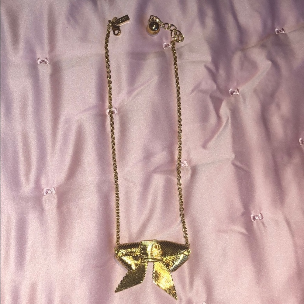 Kate spade gold bow necklace